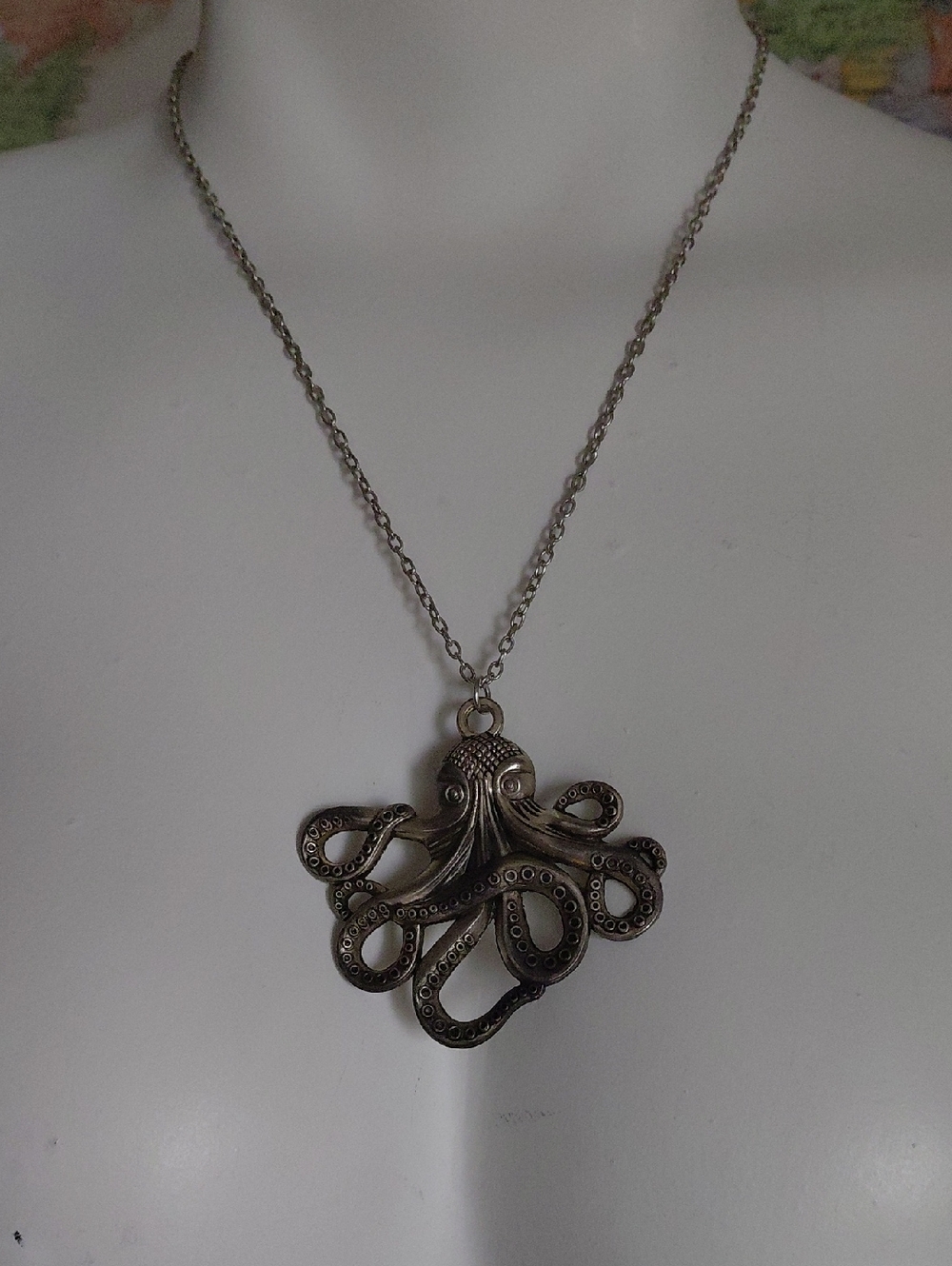 Octopus Pendant Necklace - Silver Tone Women’s Jewelry